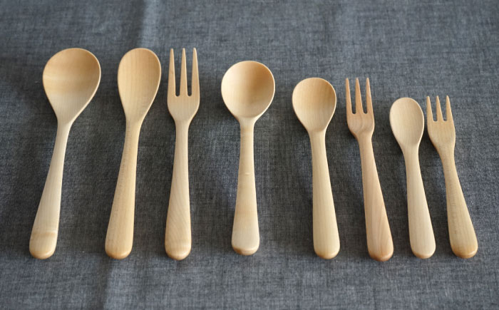 【色が選べる】木製 カトラリー 全 8種 セット 糸島市 / DOUBLE=DOUBLE FURNITURE（ダブルダブルファニチャー） [APE016-1] メープル