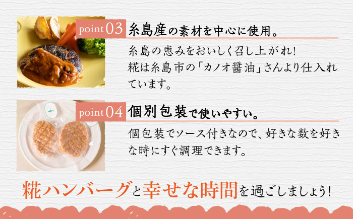 いちもくさんの 糀 ハンバーグ & 糀 デミソース 5個 セット 糸島市 / いちもくさん [AQM001]