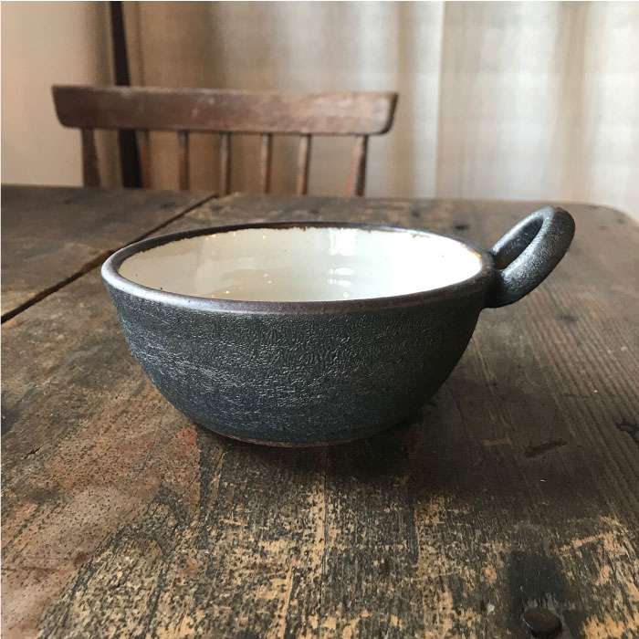 [受注生産/とんすいペアセット]アイボリー＆アイアンブラックシリーズ≪糸島≫【うつわと手仕事の店 研】器/陶器/食器/手作り/クラフト [ARD007]