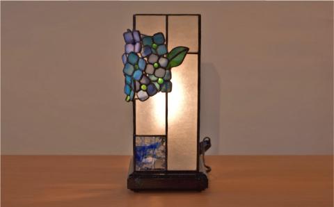 あじさいのステンドグラスランプSL-8≪アトリエエトルリア≫照明/インテリア/工芸品/糸島市 [ARF007]