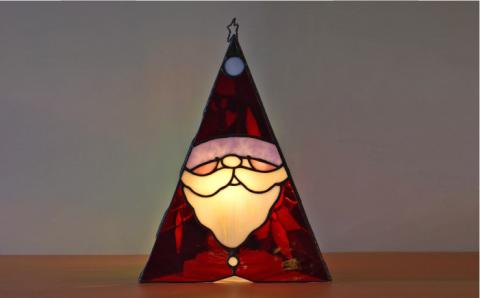 ステンドグラスランプSL-25 クリスマス【アトリエエトルリア】 [ARF025]