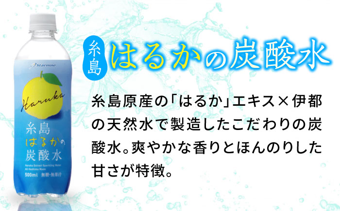 糸島はるかの炭酸水 500ml×24本入り 糸島市 / スターナイン [ARM021] ペットボトル 24本 常温 強炭酸 炭酸水 無糖 ノンシュガー フレーバー まとめ買い 箱買い