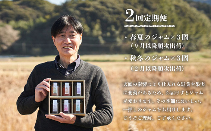 【ANA限定】【全2回お届け！】季節のジャム3種×2回セット《糸島》【いとしまジャム】 [AVF999]