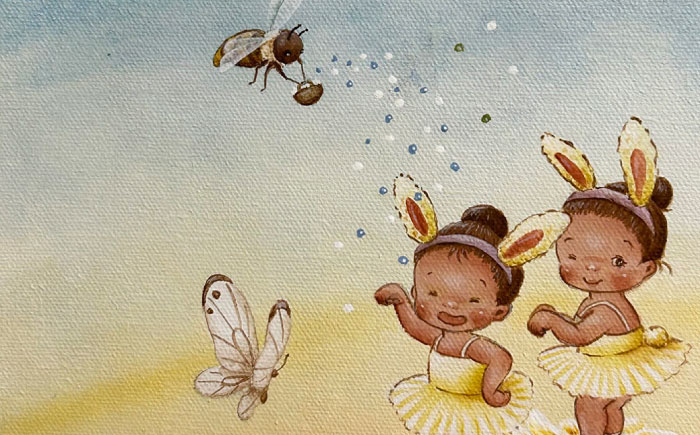 【一点物】絵画「マーガレットのステージ」 糸島市 / 工房はーべすと [AYA081]