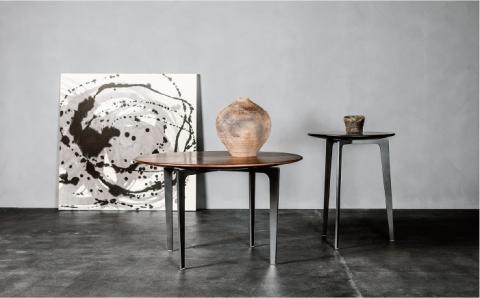 【Ritzwell】OS SIDE TABLE SET / φ700+φ400 サイドテーブル ウォールナット [AYG035]