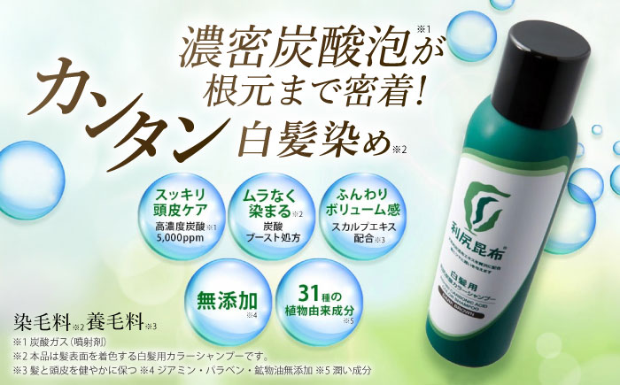 【ダークブラウン 】【全6回定期便】［白髪用］利尻炭酸カラーシャンプー 糸島市 / 株式会社ピュール ヘアケア シャンプー [AZA049] ダークブラウン