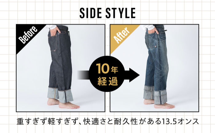 受注生産 ワイドジーンズ 【大きいサイズ】セルビッチデニム 日本製 ジーパン デニム パンツ アメカジ メンズ ゆったり ハンドメイド AF-1XX アトリエフロート 糸島市 / atelier FLOAT [AAF003]