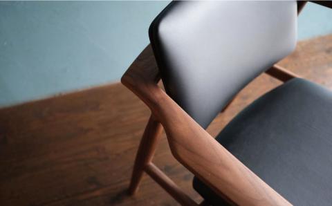 イージーチェア≪糸島≫【贈り物家具 みはたや】オリジナル/インテリア/ダイニングチェア/椅子/イス/革張り/木工/作家 [ADD011]