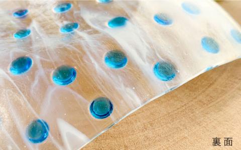 みずたま 模様 ガラス お皿 （ ホワイト マーブル ）《糸島》 【ひとつぶの空 島崎弥佳子】 【いとしまごころ】[AEZ002]