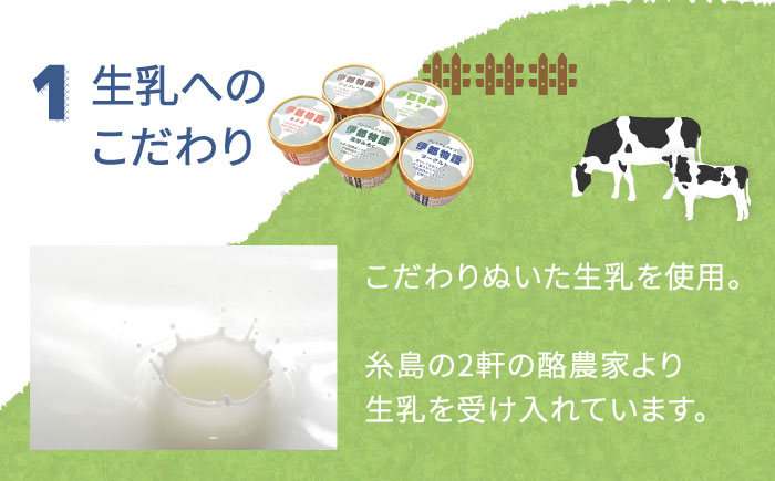 【全12回定期便】伊都物語プレミアムアイス10個セット（みるく2個、ヨーグルト2個、あまおう2個、抹茶2個、チョコレート2個）《糸島》【糸島みるくぷらんと】 [AFB026] アイスクリーム ミルク
