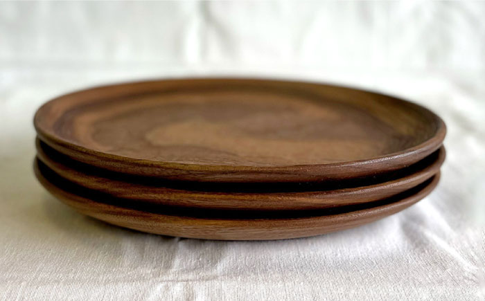 【素材選べる】オーバル皿 3枚 セット （ ウォールナット / チェリー ） 糸島市 / ことのは木工舎（阿部祥次郎）【いとしまごころ】 [AMZ015]