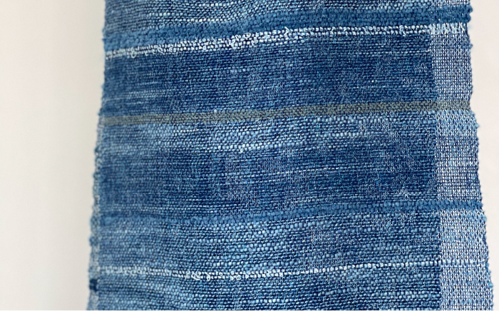 藍染め綿麻のマフラー ≪糸島≫【工房Te・Te】 [AOB016]