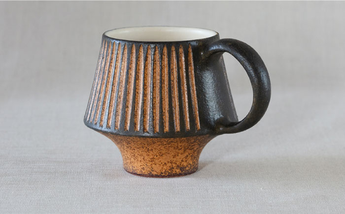 鉄釉 マグカップ (マッシュルーム) 2個セット 糸島市 / 醇窯 やきもの カップ ペア うつわ [AOE005]