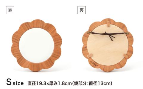 hana mirror（Sサイズ）チェリー ≪糸島≫【answer】お洒落/インテリア/クラフト/オリジナル/鏡/ミラー [APB011]