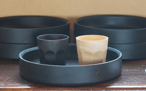 木製タンブラー≪色違い≫ペアセット≪糸島≫【DOUBLE=DOUBLE FURNITURE（ダブルダブルファニチャー）】クラフト/木工家具/テーブルウェア/コップ/イタヤカエデ [APE003]