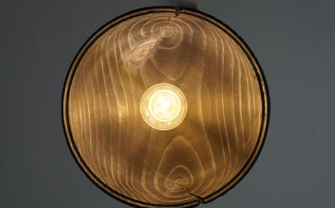 木製ランプシェード CRACK ≪糸島≫【DOUBLE=DOUBLE FURNITURE（ダブルダブルファニチャー）】木工家具/照明/インテリア/ペンダントライト/LED電球専用 [APE010]