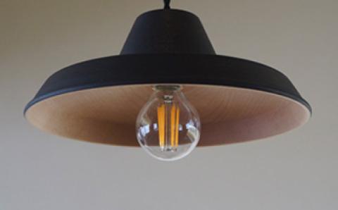 木製ランプシェード FACTORY メープル≪糸島≫【DOUBLE=DOUBLE FURNITURE（ダブルダブルファニチャー）】クラフト/木工家具/照明/インテリア/LED電球専用 [APE012]