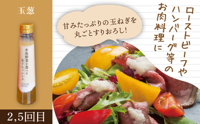 【全6回定期便】【毎月1本ずつお届け】糸島野菜を食べる生ドレッシング 1本 × 3種 セット （ 人参 / 玉葱 / ルッコラレモン ） 糸島市 / 糸島正キ [AQA036]