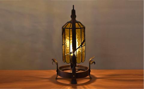 ステンドグラスランプSL-4 ≪アトリエエトルリア≫照明/インテリア/工芸品/ルームランプ/糸島市 [ARF010]