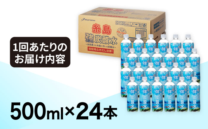 【全6回定期便】強炭酸水 プレーン 500ml × 24本 糸島市 / スターナイン 炭酸水 国産 [ARM010] 強炭酸 炭酸水 無糖 ノンシュガー まとめ買い 箱買い