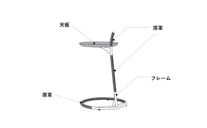 【Ritzwell】GQ SIDE TABLE フレーム革巻きタイプ [AYG063]