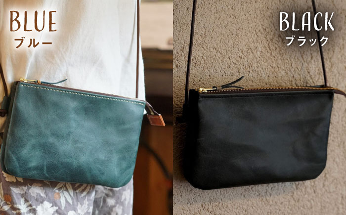 【経年変化を楽しむ】本革 3ポケット サコッシュ 革小物 革バッグ 糸島市 / BLESS [AAA034]