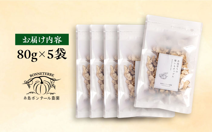 糸島 育ちの 菊いも チップス 80g×5袋 糸島市 / 糸島ボンテール農園 菊芋 スーパーフード [ACO006]