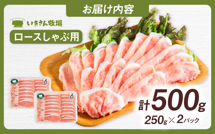 一貴山豚 ロースしゃぶ用 計500g(250g×2p) 糸島市 / いきさん牧場 豚肉 冷凍 [AGB044] 冷凍