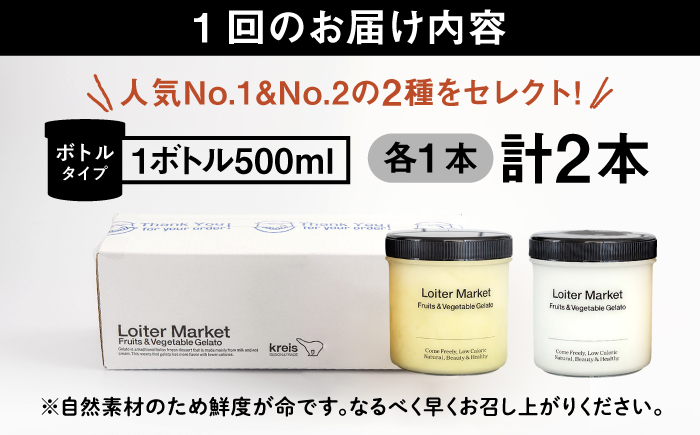 [全3回定期便]【ジェラート ボトル 2個セット】当店NO.1&2 人気のセット ( ピスタチオ/ 塩 ) 糸島市 / LoiterMarket ロイターマーケット [AGD023]