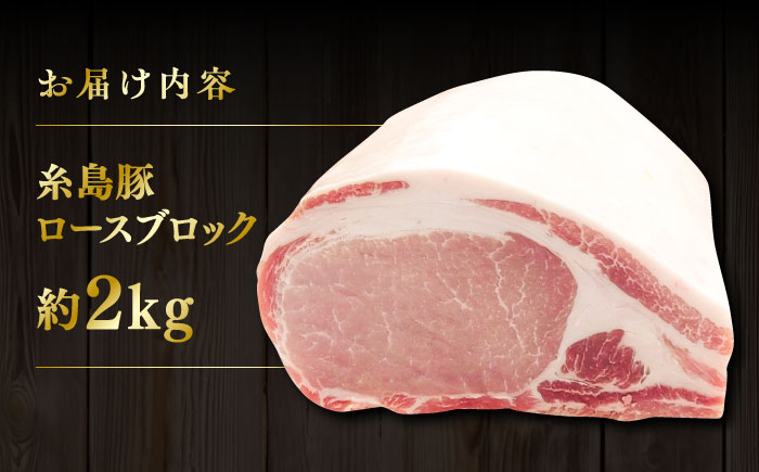 糸島豚 ロース ブロック肉 2kg 糸島市 / ヒサダヤフーズ 豚 豚肉 [AIA068]