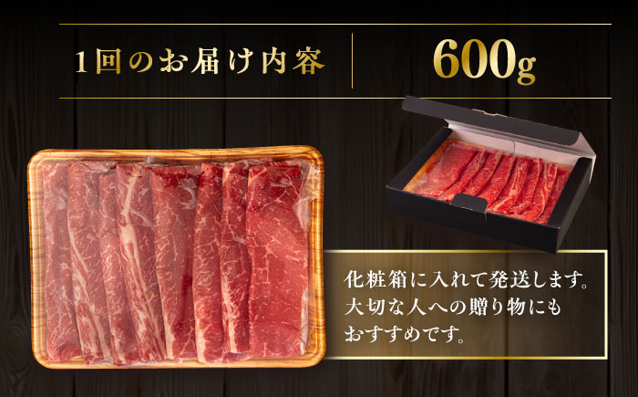 【全3回定期便】【A4/A5等級】博多和牛 モモ うす切り 600g 糸島市 / ヒサダヤフーズ 黒毛和牛 牛肉 スライス 雌牛 [AIA126]