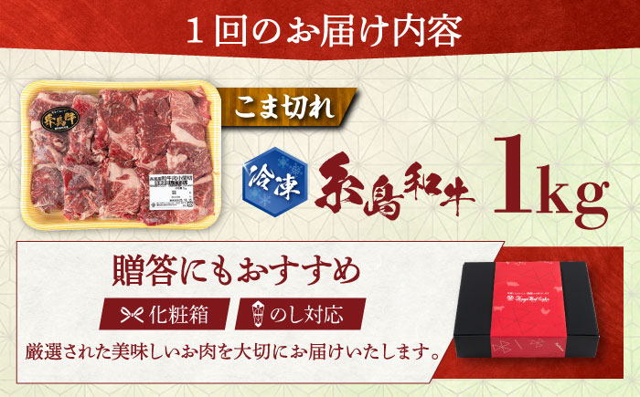 【全12回定期便】希少和牛！糸島和牛 こまぎれ 1kg 糸島市 / トラヤミートセンター 牛肉 黒毛和牛 [AJD020]
