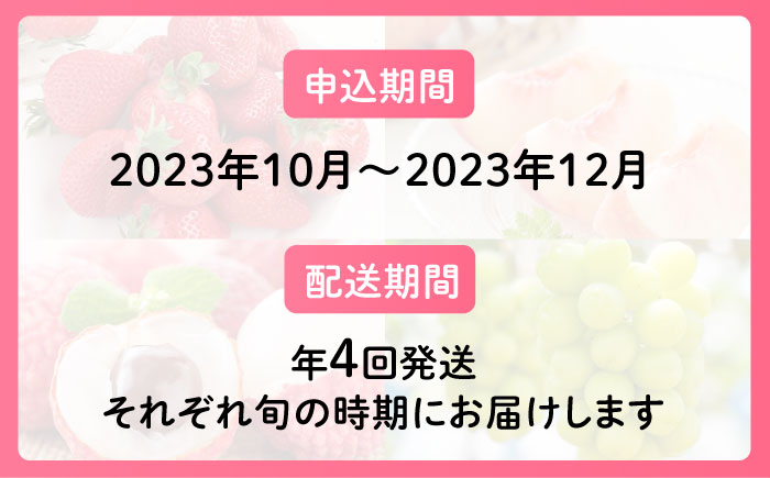 【全4回】糸島厳選くだもの定期便 約2人前 フルーツ 果物 糸島市 / やますえ あまおう シャインマスカット 桃 ライチ [AKA071]