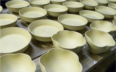 有田焼 和紙染め花紋皿 伊都桃山窯 福岡県糸島市 陶磁器 クラフト 伝統 工芸 [AKB007]