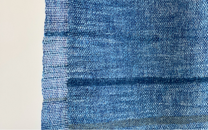 藍染め綿麻のマフラー ≪糸島≫【工房Te・Te】 [AOB016]