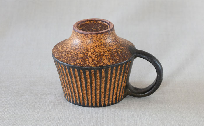 鉄釉 マグカップ (マッシュルーム) 2個セット 糸島市 / 醇窯 やきもの カップ ペア うつわ [AOE005]