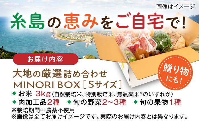 【年内発送】糸島産 肉 米 野菜 果物 厳選詰め合わせ MINORI BOX Sサイズ 糸島市 / emma.Inc / 米 肉 野菜 果物 詰め合わせ [AOP007]