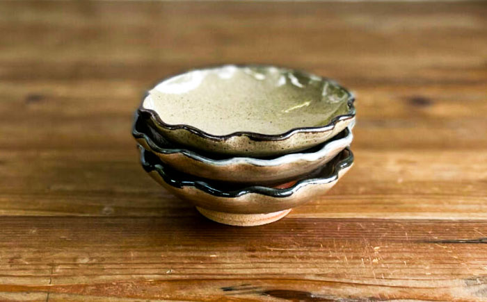 菊皿 3枚セット 糸島市 / 唐津焼 高麗窯【いとしまごころ】 焼き物 食器 [AOZ013]