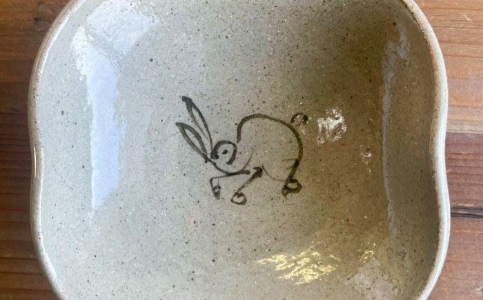 絵豆皿（うさぎ）3枚セット 糸島市 / 唐津焼 高麗窯 【いとしまごころ】 焼き物 食器 [AOZ015]