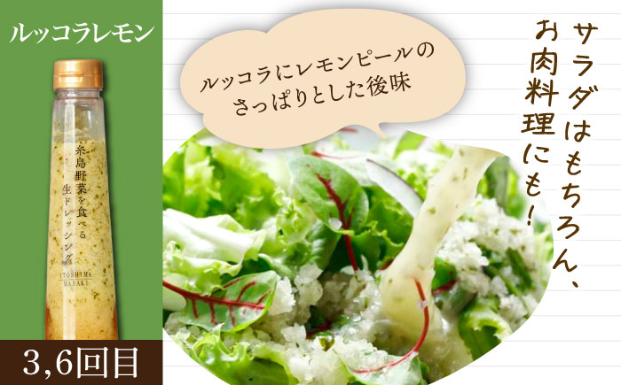 【全6回定期便】糸島野菜を食べる生ドレッシング 3本 × 3種 詰め合わせ セット （ 人参 / 玉葱 / ルッコラレモン ） 糸島市 / 糸島正キ [AQA033]