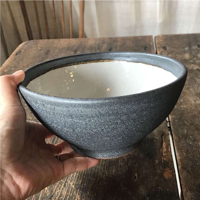 [受注生産/麺鉢ペアセット]アイアンブラックシリーズ≪糸島≫【うつわと手仕事の店 研】器/陶器/食器/手作り/クラフト/丼ぶり/ [ARD010]