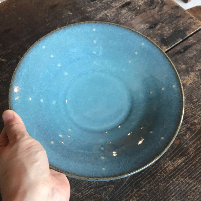 青磁水玉7寸鉢 5枚セット≪糸島≫【うつわと手仕事の店 研】器/陶器/食器/手作り/クラフト [ARD015]