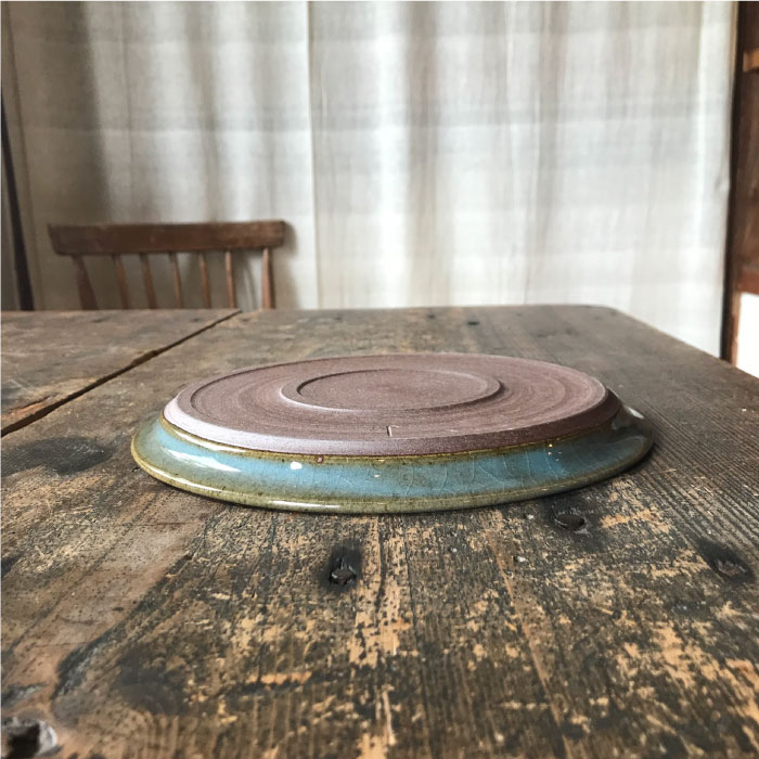 青磁水玉五寸皿 5枚セット≪糸島≫【うつわと手仕事の店 研】器/陶器/食器/手作り/クラフト [ARD024]