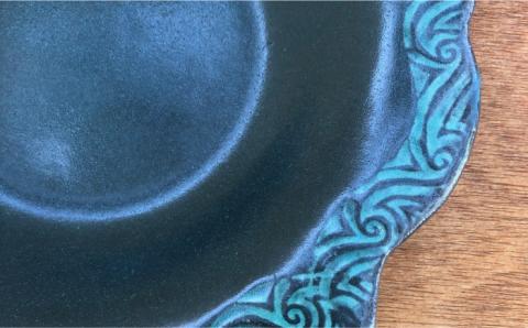 トルコ青釉輪花皿2枚セット 【Studio MUSICA】/お皿/ディッシュ [ARG006]