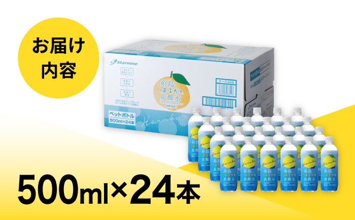 糸島はるかの炭酸水 500ml×24本入り 糸島市 / スターナイン [ARM021] ペットボトル 24本 常温 強炭酸 炭酸水 無糖 ノンシュガー フレーバー まとめ買い 箱買い