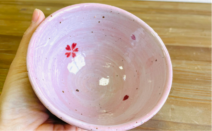 桜 飯碗 《 糸島 》【てびねり舎（鎌田 恵子）】【いとしまごころ】うつわ 食器 陶器 お椀 [ARZ001]