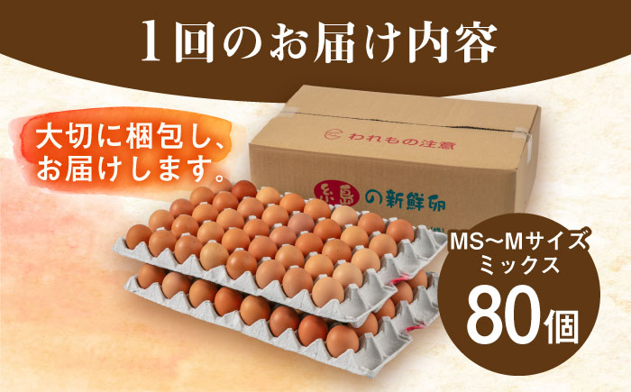 【全3回定期便】【80個×3ヶ月】黄身にコク！白身に甘み！てつやとのりこの玉子 板垣ファーム [AWD008]