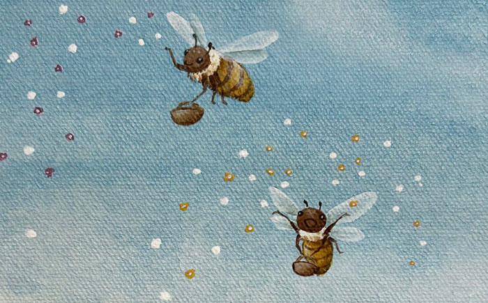 【一点物】絵画「マーガレットのステージ」 糸島市 / 工房はーべすと [AYA081]