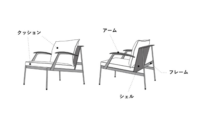 【Ritzwell】MERCURY LOUNGE CHAIR 肘ありタイプ [AYG059]