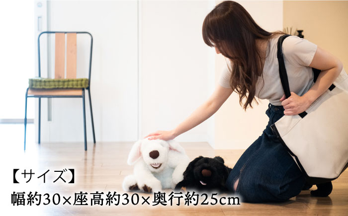 犬型セラピー？！ロボット？パトランの黒（通称：クロラン） 犬 ぬいぐるみ 糸島市 / 科学工房未來 [AYI002]